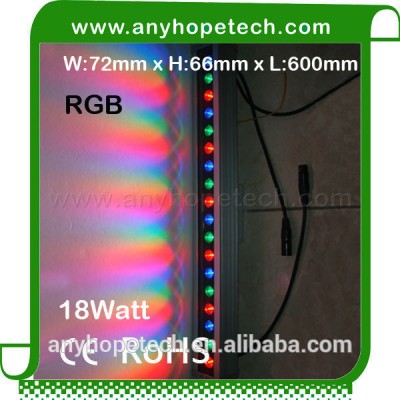 CE RoHS qualified good price 18LEDs dmx512 led rgb wall washer 18w